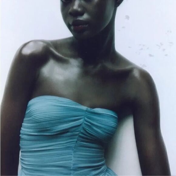 ZARA PLEATED MIDI DRESS - Picture 11 of 14